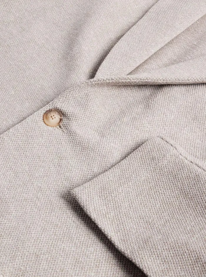 Men Paul Stuart Blazers and Jackets Linen and Cotton Piqu Knit Blazer Tan