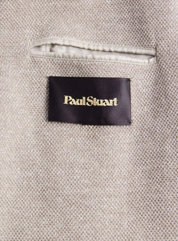 Men Paul Stuart Blazers and Jackets Linen and Cotton Piqu Knit Blazer Tan