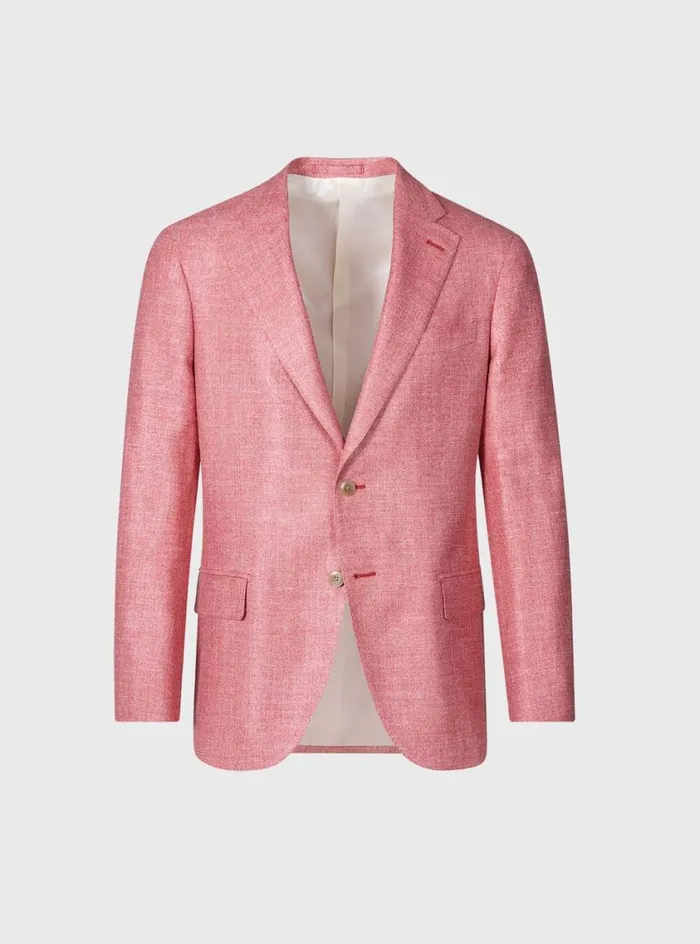 Men Paul Stuart Blazers and Jackets Solid Summer Jacket Coral