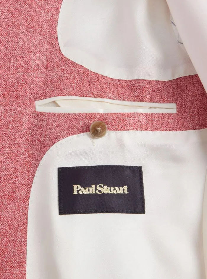 Men Paul Stuart Blazers and Jackets Solid Summer Jacket Coral