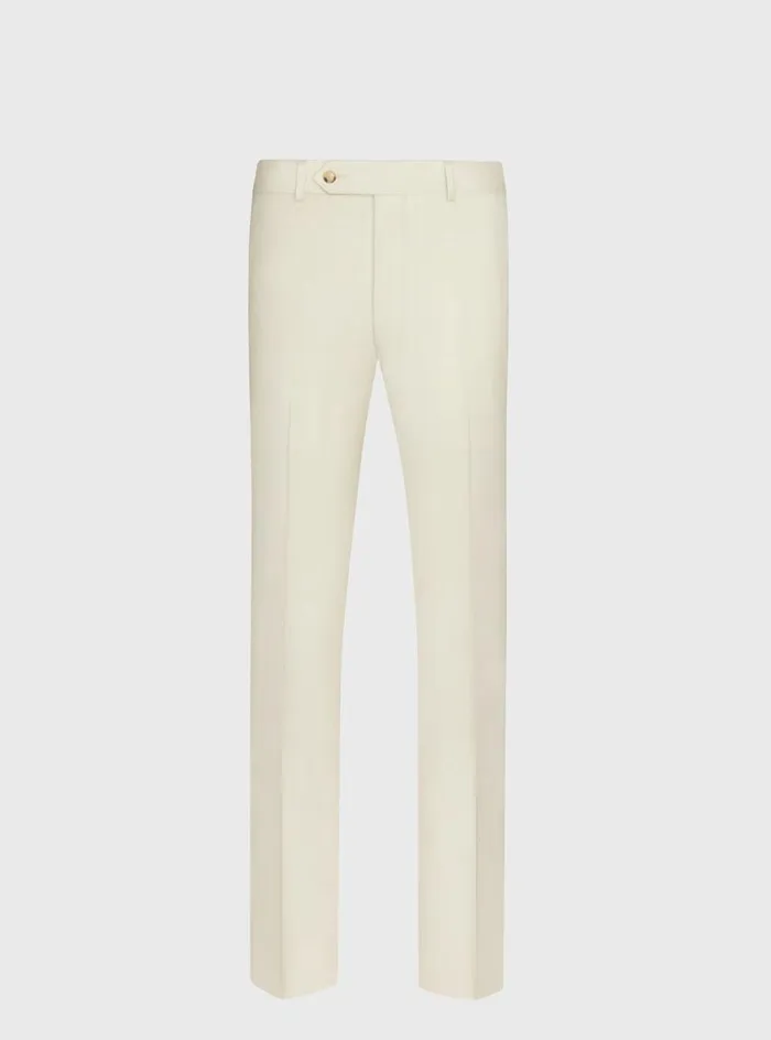 Men Paul Stuart Dress Pants All Year Super 110s Wool James Trouser Cream