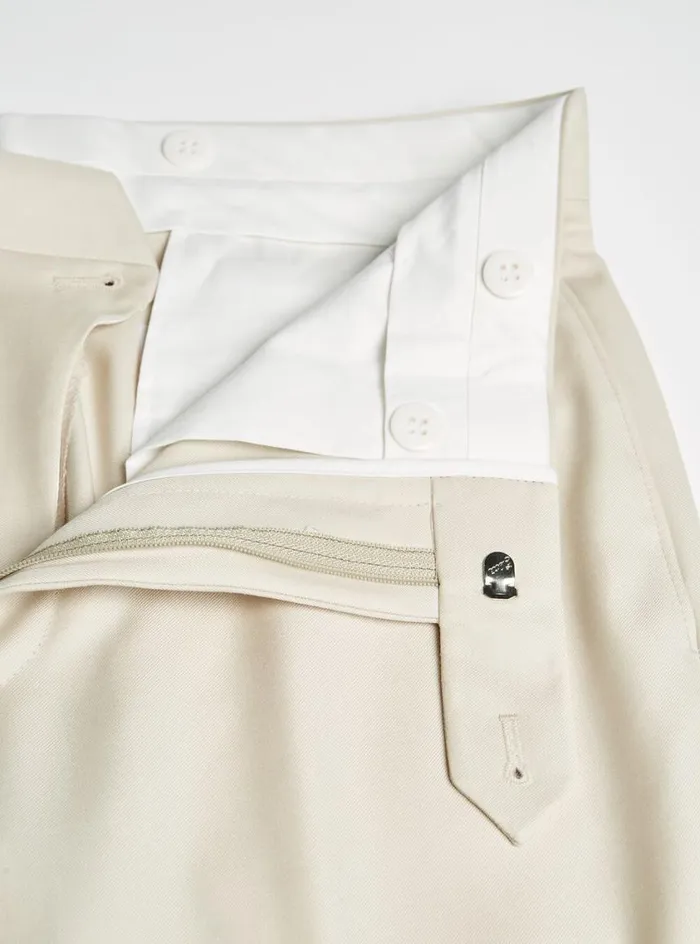 Men Paul Stuart Dress Pants All Year Super 110s Wool James Trouser Cream