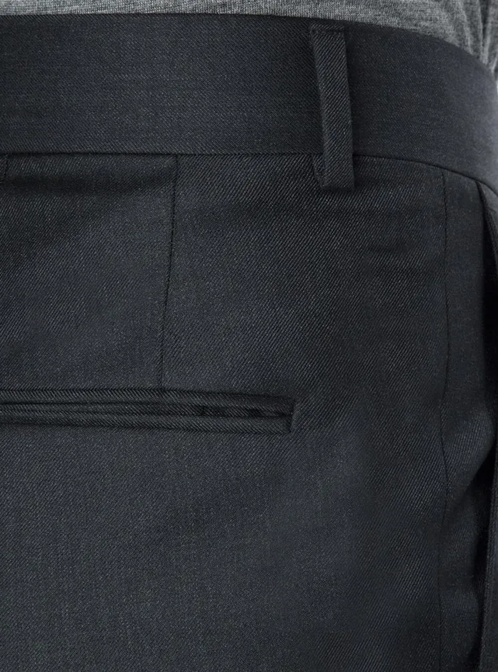 Men Paul Stuart Dress Pants Charcoal Super 110s Wool Plain Front Trouser Char Men Paul Stuart Dress Pants Charcoal Super 110s Wool Plain Front Trouser Char