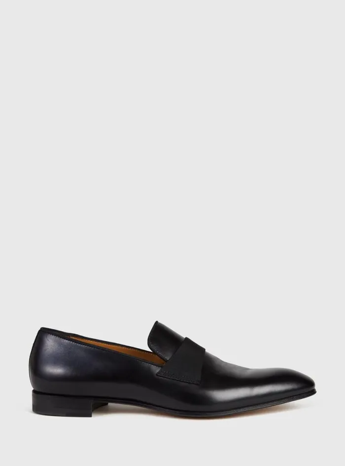 Men Paul Stuart Evening Heron Patent Leather Formal SlipOn Black Calf