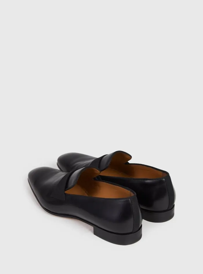 Men Paul Stuart Evening Heron Patent Leather Formal SlipOn Black Calf