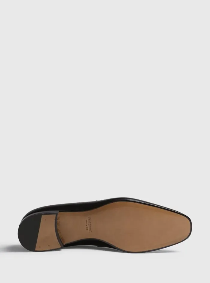 Men Paul Stuart Evening Heron Patent Leather Formal SlipOn Black Calf