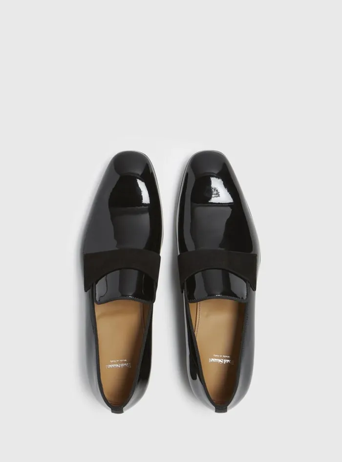 Men Paul Stuart Evening Heron Patent Leather Formal SlipOn Black Patent