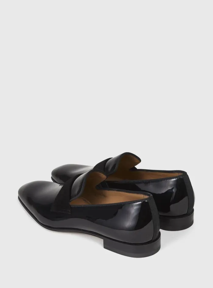 Men Paul Stuart Evening Heron Patent Leather Formal SlipOn Black Patent