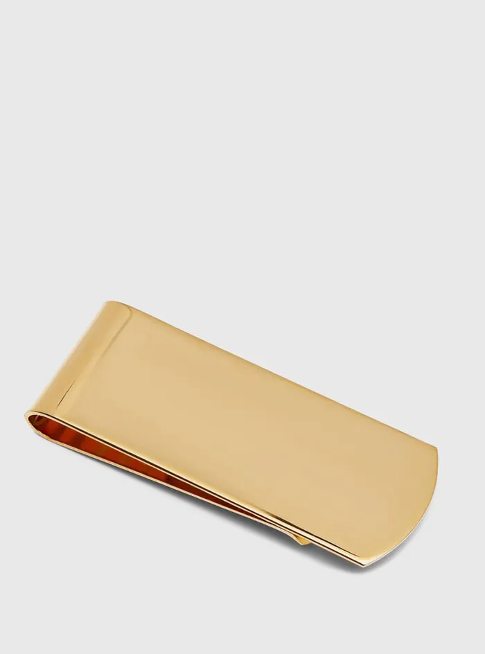 Men Paul Stuart Jewelry Polished Gold Money Clip Gold