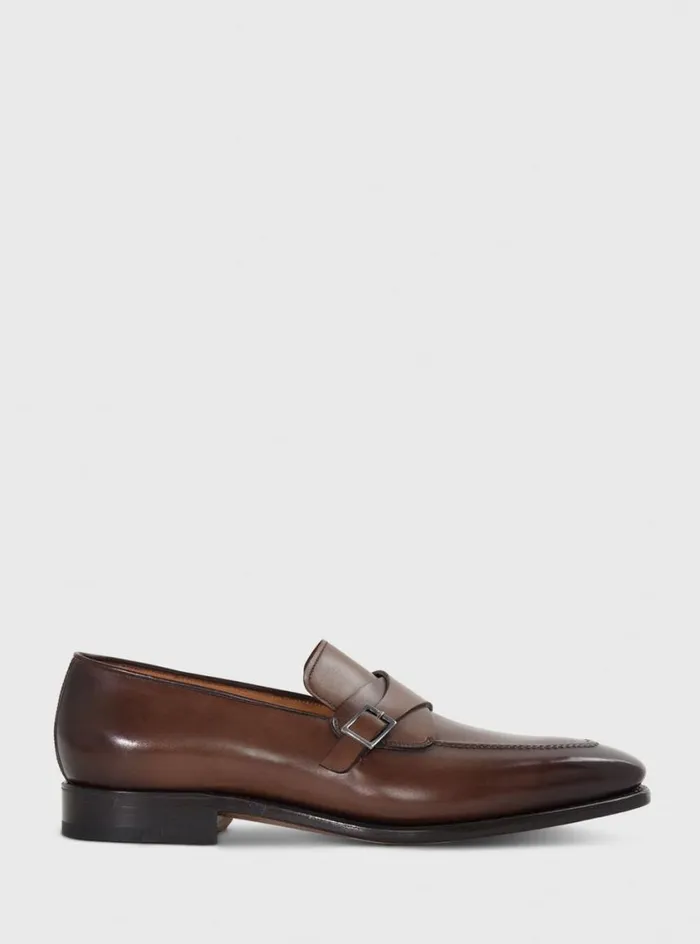 Men Paul Stuart Loafers Gideon Single Monk Loafer Brown
