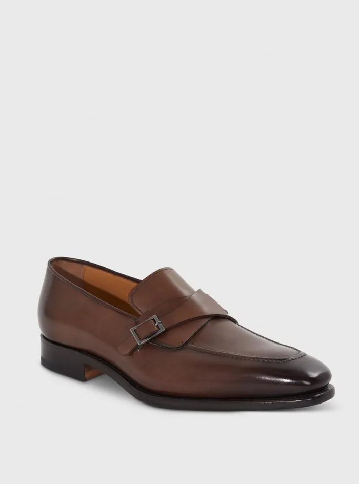 Men Paul Stuart Loafers Gideon Single Monk Loafer Brown