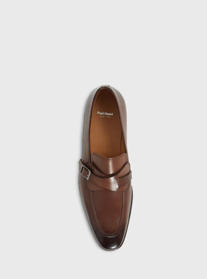 Men Paul Stuart Loafers Gideon Single Monk Loafer Brown