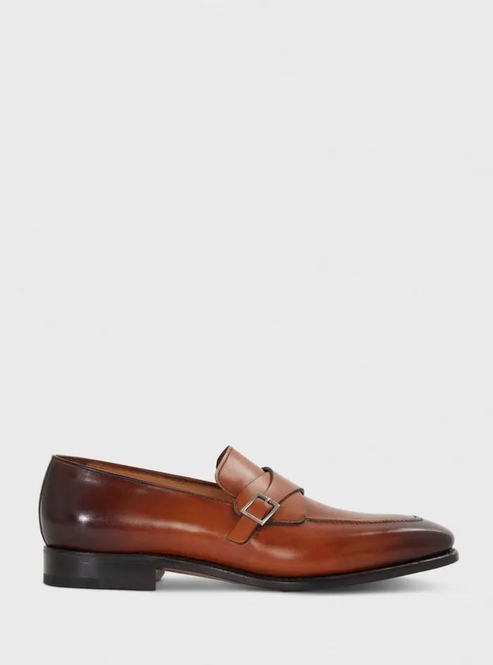 Men Paul Stuart Loafers Gideon Single Monk Loafer Tan