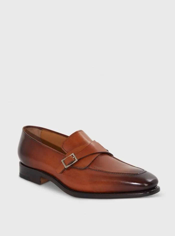 Men Paul Stuart Loafers Gideon Single Monk Loafer Tan