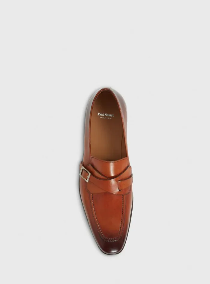 Men Paul Stuart Loafers Gideon Single Monk Loafer Tan