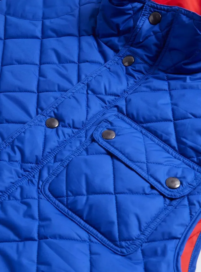 Men Paul Stuart Outerwear Diamond Quilted Vest Royal Blue