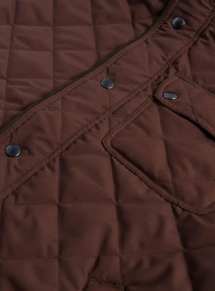 Men Paul Stuart Outerwear Diamond Quilted Vest Tobacco