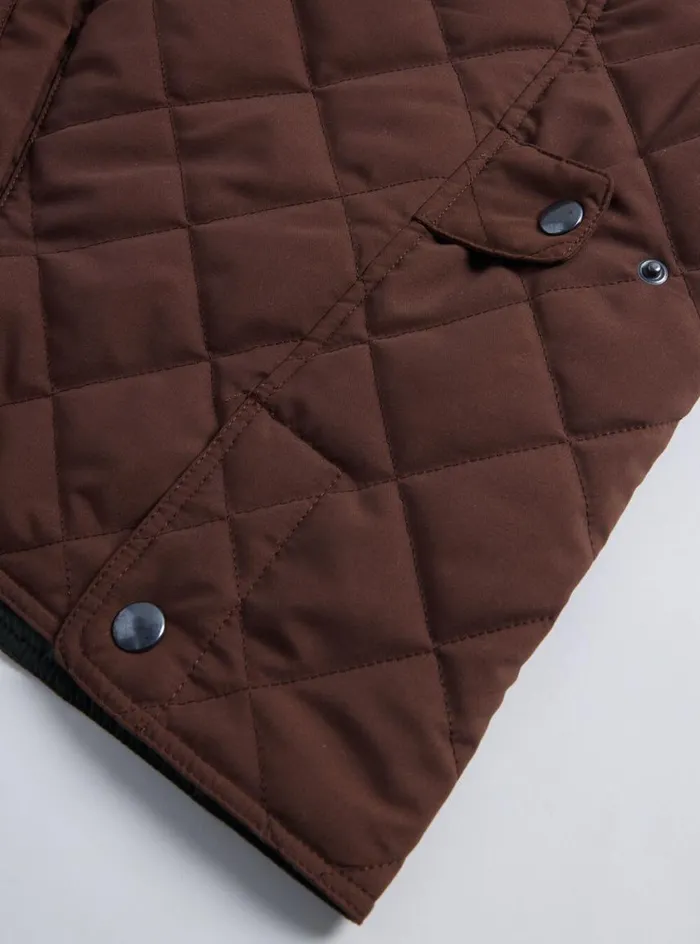 Men Paul Stuart Outerwear Diamond Quilted Vest Tobacco