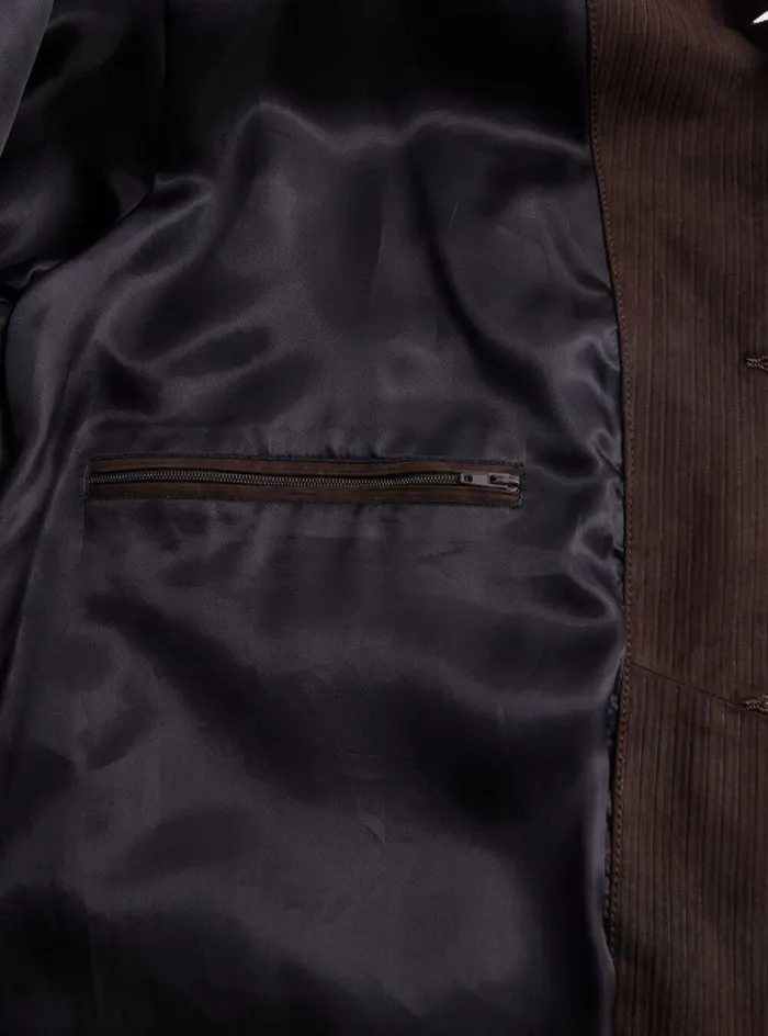 Men Paul Stuart Outerwear Leather Shirt Jacket Brown