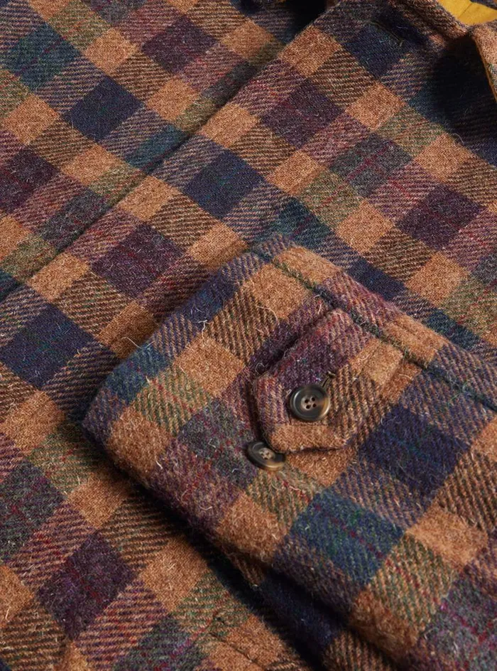 Men Paul Stuart Outerwear Shetland Wool ALine Coat Multi
