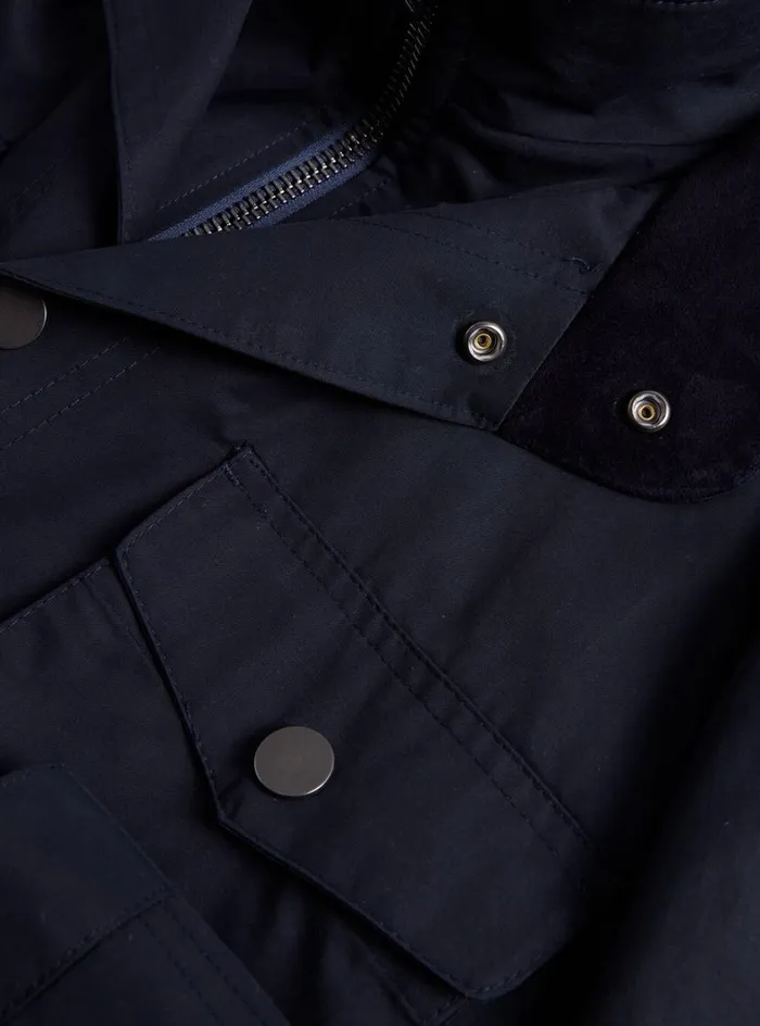 Men Paul Stuart Outerwear Technical Gaberdine Jacket Navy