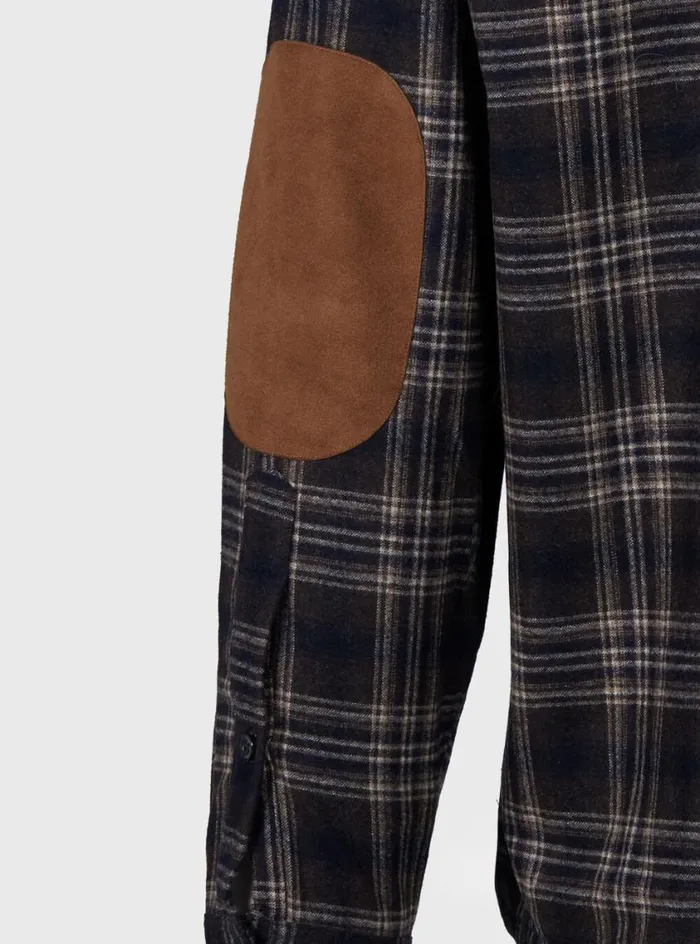Men Paul Stuart Outerwear Wool Plaid Overshirt Brown
