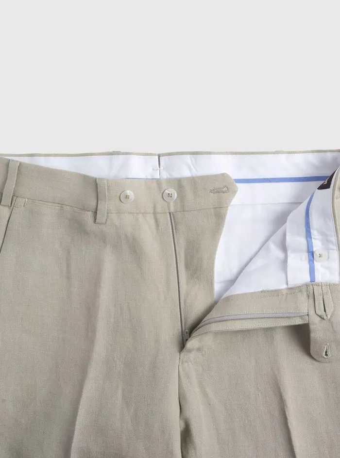 Men Paul Stuart Pants Linen Solid Dress Trouser Moss