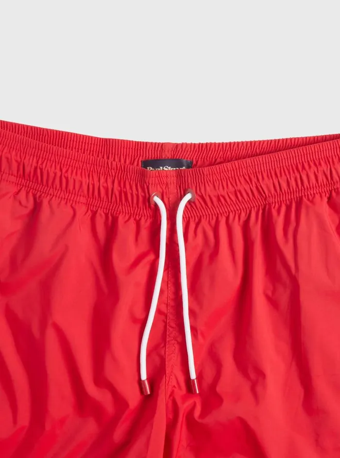 Men Paul Stuart Pants Nylon Solid Color Swim Trunk Red