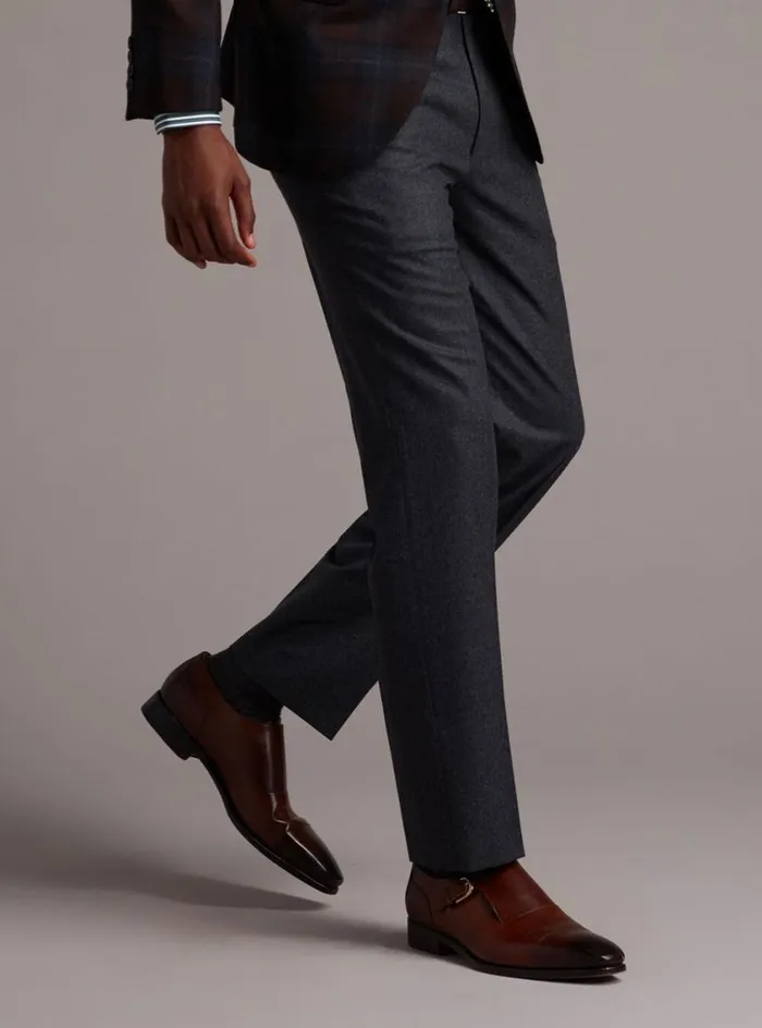 Men Paul Stuart Pants Wool Flannel Grey Trouser Grey