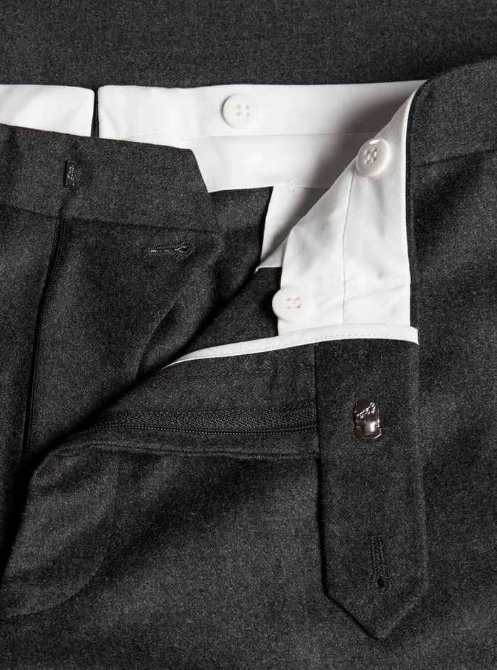 Men Paul Stuart Pants Wool Flannel Grey Trouser Grey