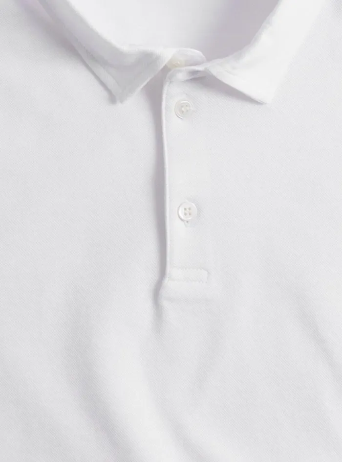 Men Paul Stuart Polos and TShirts Cotton Pique Short Sleeve Polo White