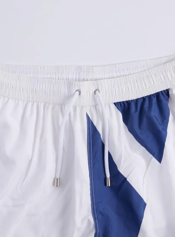 Men Paul Stuart Shorts and Swim Trunks Printed Flag Swim Shorts Navywhite