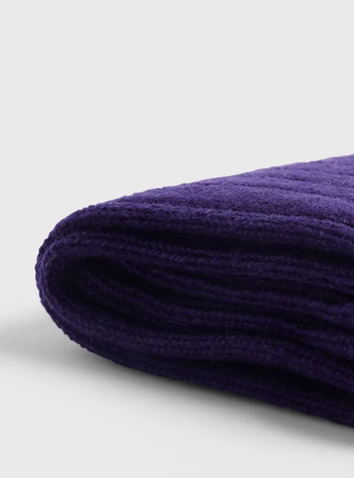 Men Paul Stuart Socks Cashmere Ribbed Sock Purple