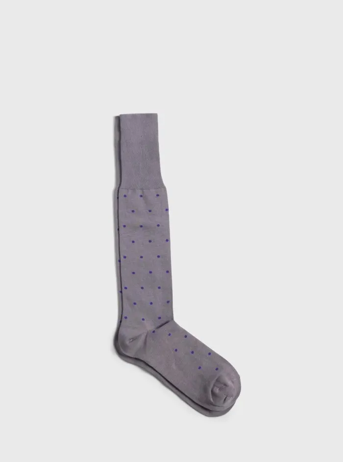 Men Paul Stuart Socks Cotton Dotted Sock Light Grey
