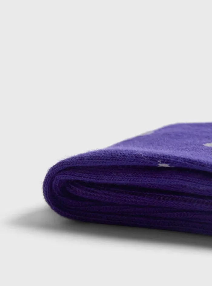 Men Paul Stuart Socks Cotton Dotted Sock Purple