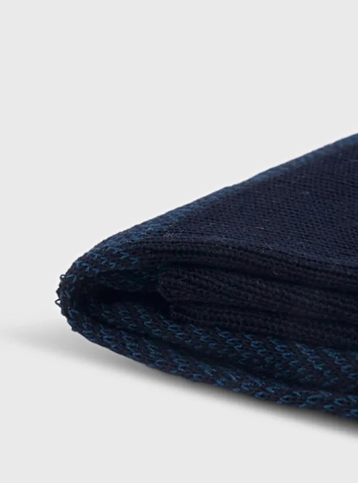 Men Paul Stuart Socks Cotton Herringbone Sock Dark Blue