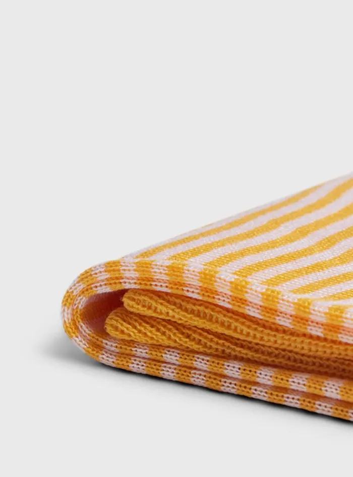 Men Paul Stuart Socks Cotton Horizontal Stripe Sock Yellow
