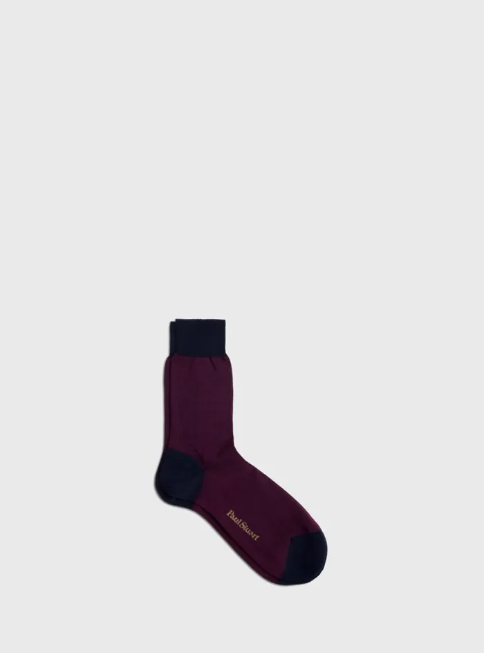 Men Paul Stuart Socks Cotton Oxford Sock Navyred