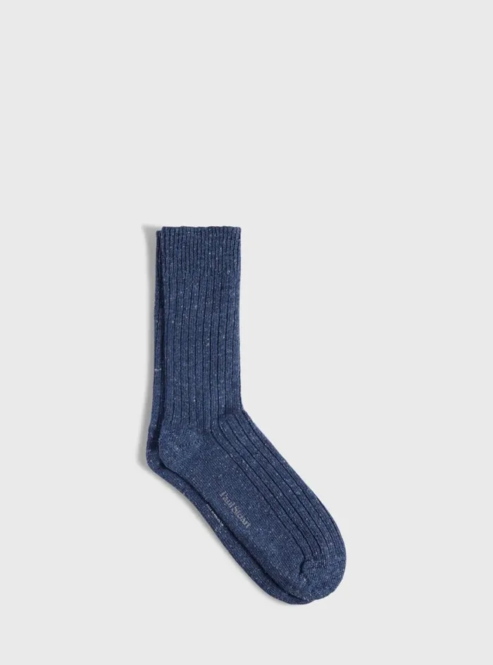 Men Paul Stuart Socks Irish Donegal Boot Sock Denim