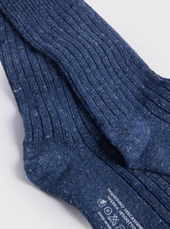 Men Paul Stuart Socks Irish Donegal Boot Sock Denim