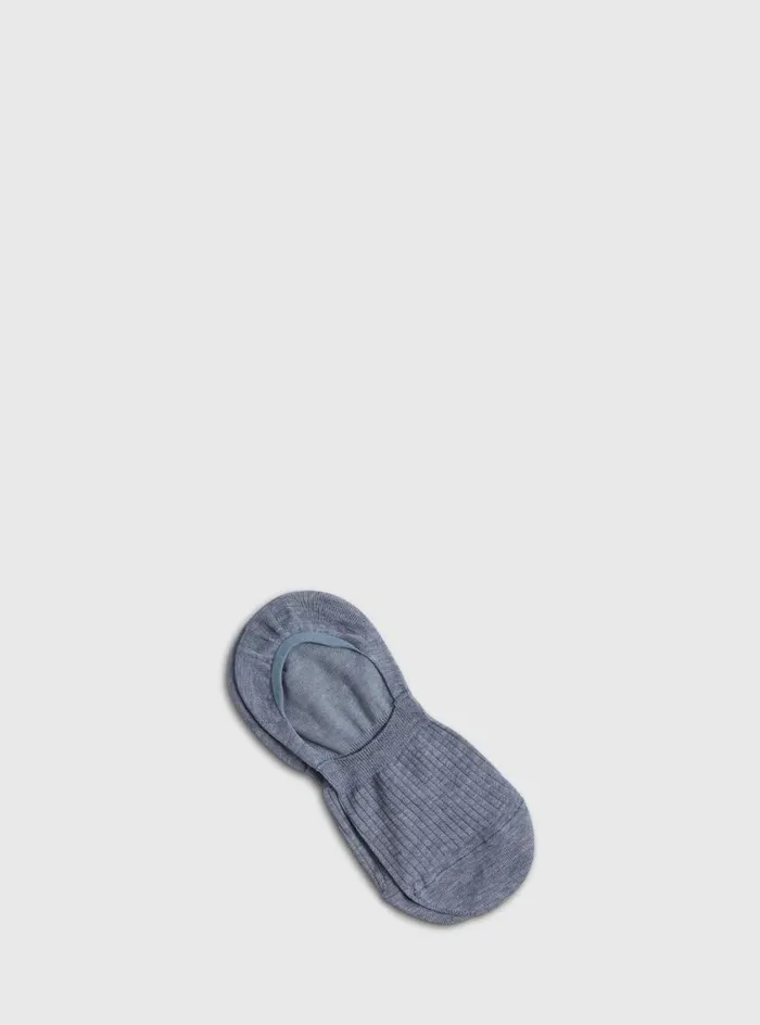 Men Paul Stuart Socks Mercerized Cotton Ribbed 034NoShow034 Sock Grey