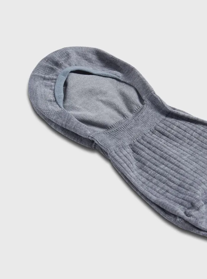 Men Paul Stuart Socks Mercerized Cotton Ribbed 034NoShow034 Sock Grey