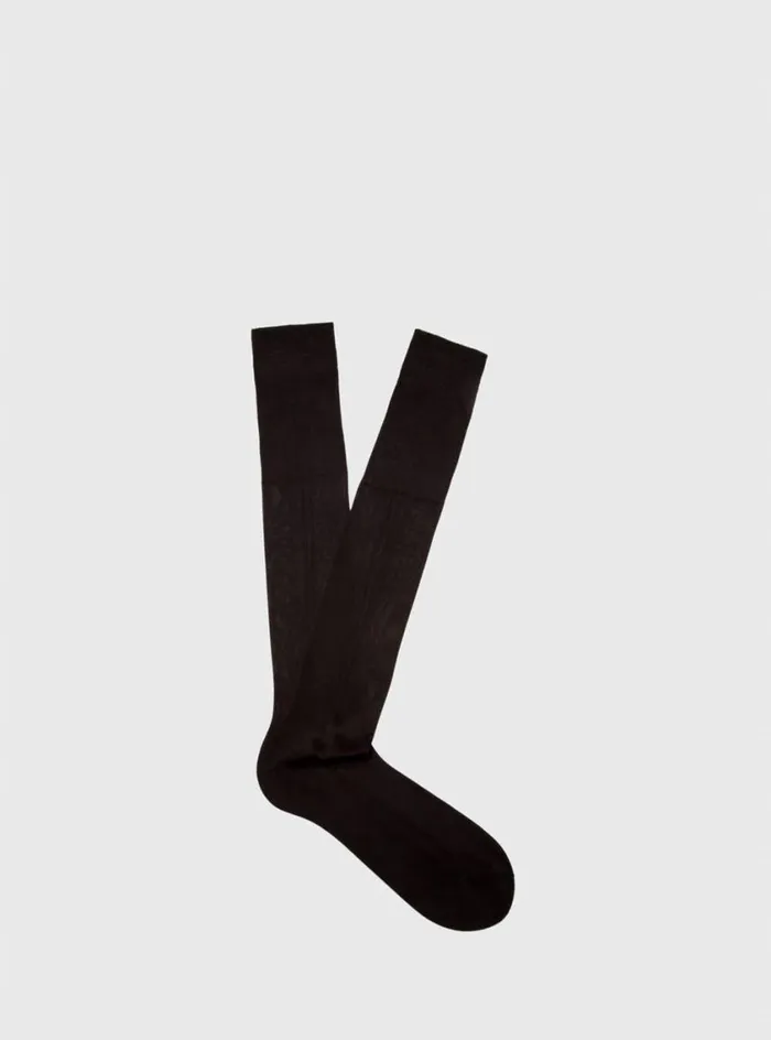 Men Paul Stuart Socks Silk Formal Hosiery Black