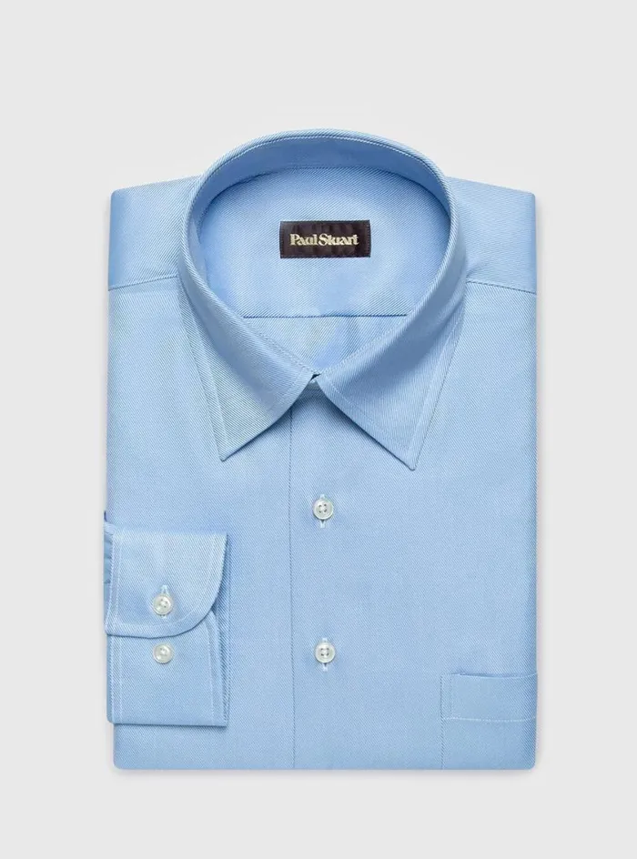Men Paul Stuart Sport Shirts Classic Cotton Twill Sport Shirt Light Blue
