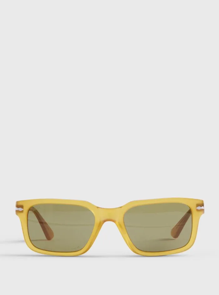 Men Paul Stuart Sunglasses and Eyewear Persol Honey Sunglasses With Green Lens Yellow Men Paul Stuart Sunglasses and Eyewear Persol Honey Sunglasses With Green Lens Yellow