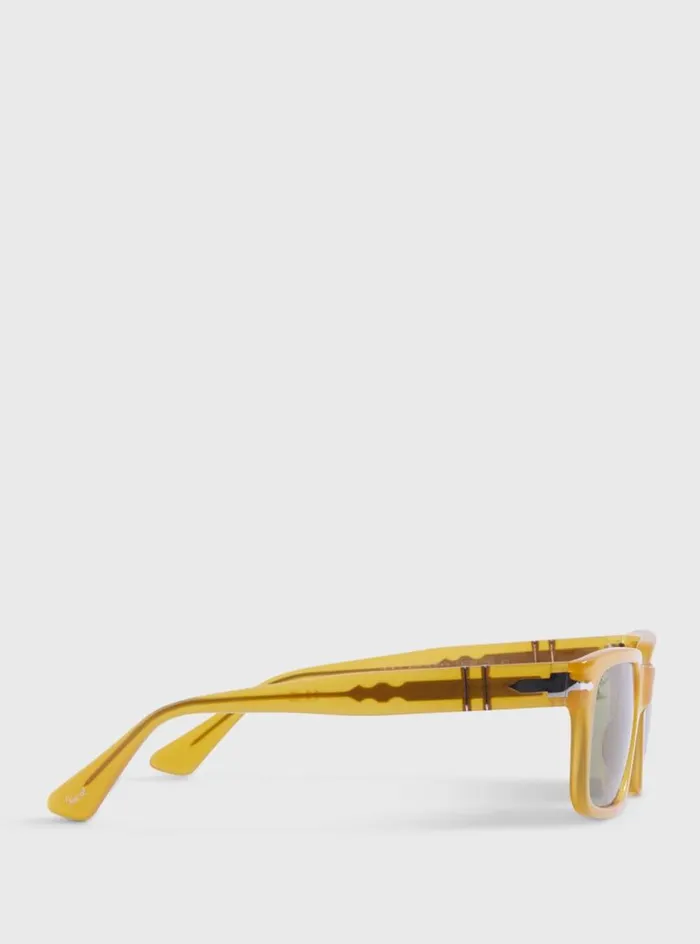 Men Paul Stuart Sunglasses and Eyewear Persol Honey Sunglasses With Green Lens Yellow