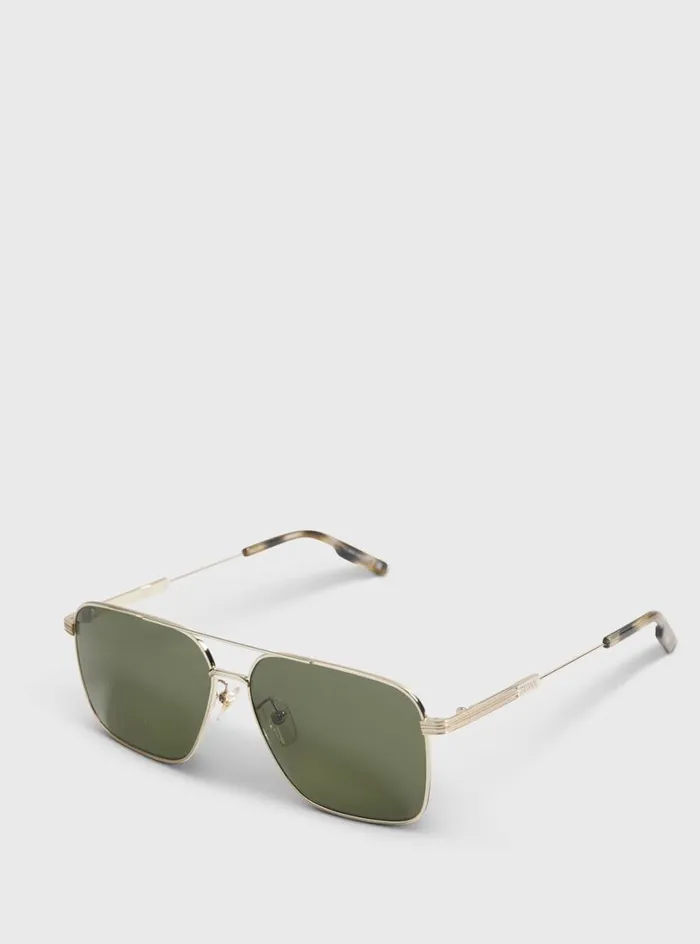 Men Paul Stuart Sunglasses and Eyewear Zegna Metal Navigator Gold
