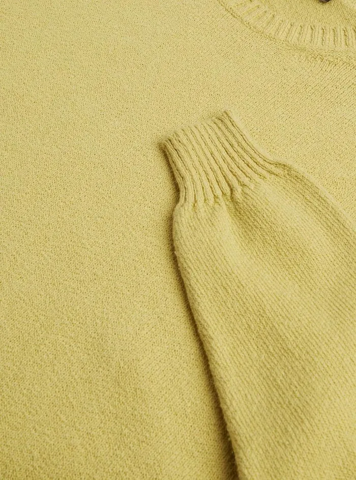 Men Paul Stuart Sweaters Boucle Crewneck Sweater Yellow Men Paul Stuart Sweaters Boucle Crewneck Sweater Yellow
