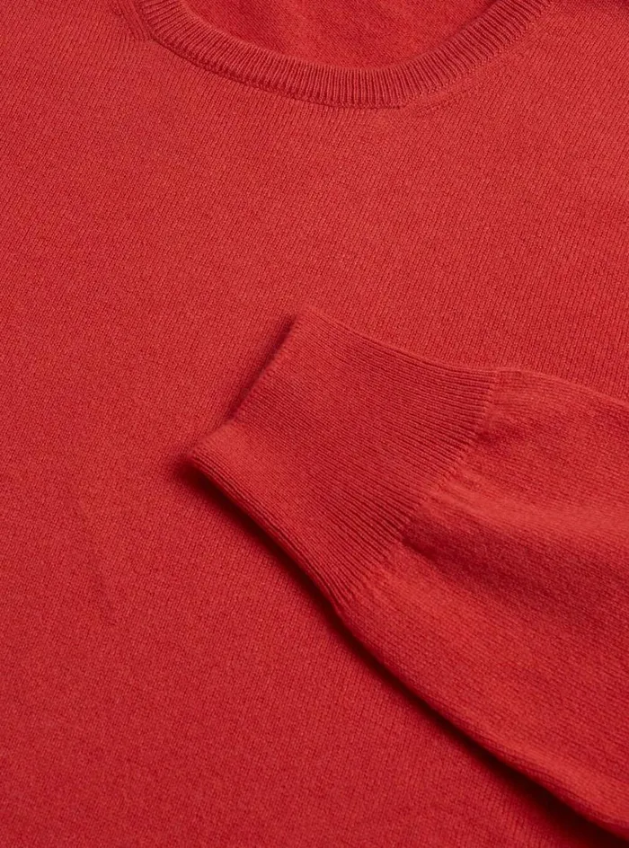 Men Paul Stuart Sweaters Cashmere Crewneck Sweater Red