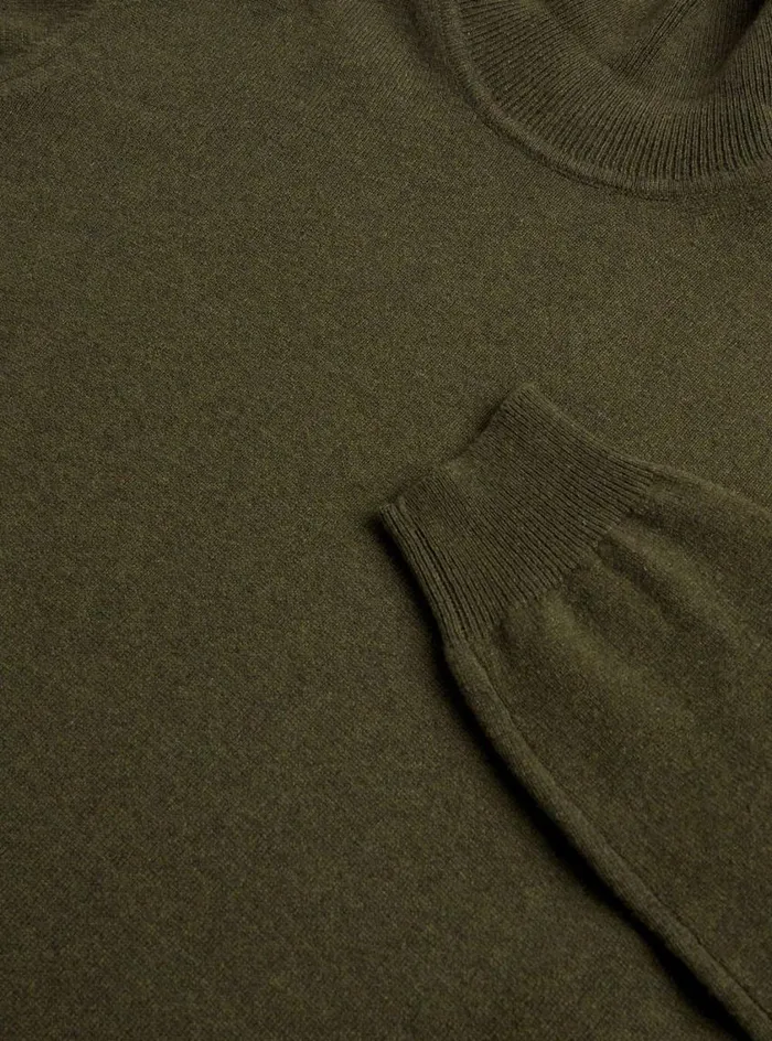 Men Paul Stuart Sweaters Cashmere Turtleneck Olive
